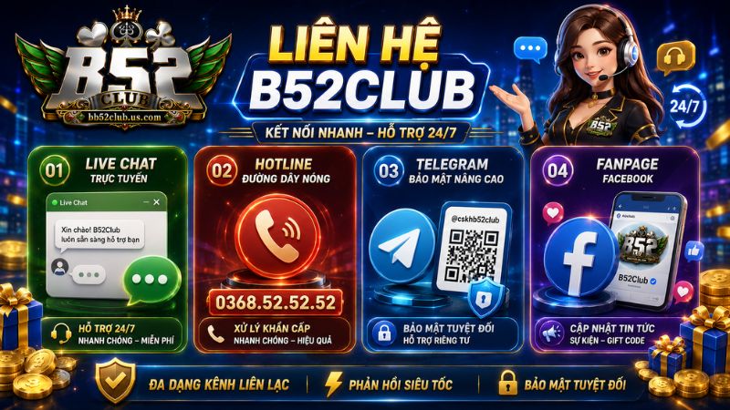 Cập nhật các hình thức liên hệ B52Club mới nhất