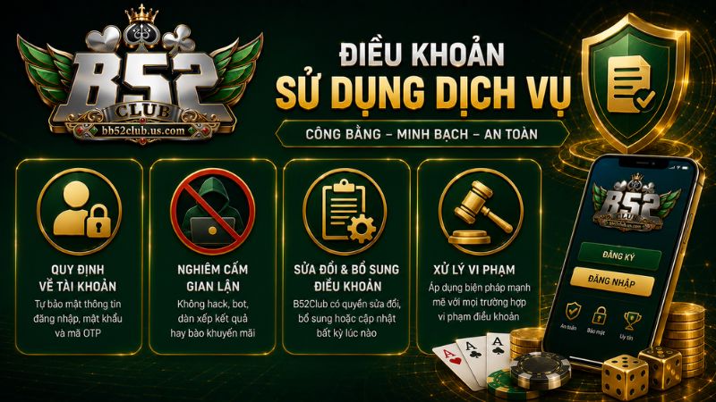 Điều khoản sử dụng dịch vụ trên cổng game B52Club