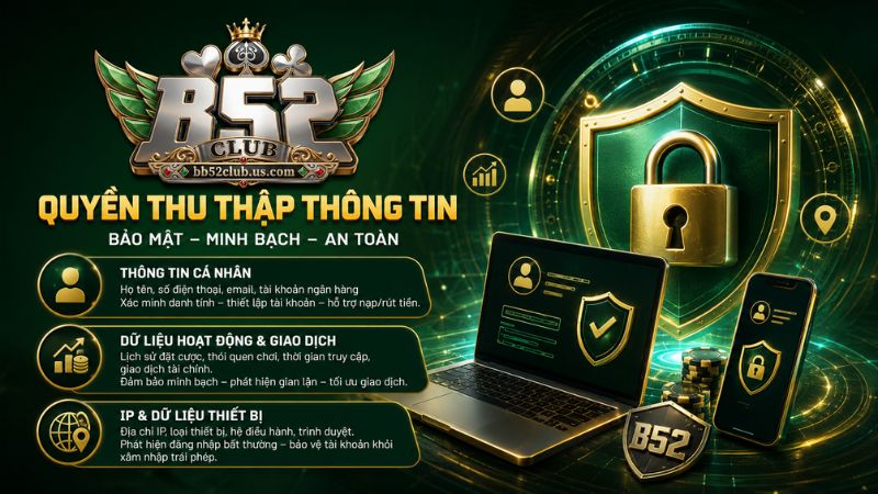 Quyền thu thập thông tin trong chính sách bảo mật B52Club