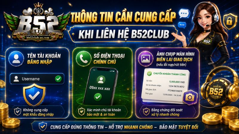 Những thông tin cần cung cấp khi liên hệ B52Club