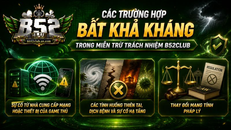 Các trường hợp bất khả kháng trong miễn trừ trách nhiệm B52Club