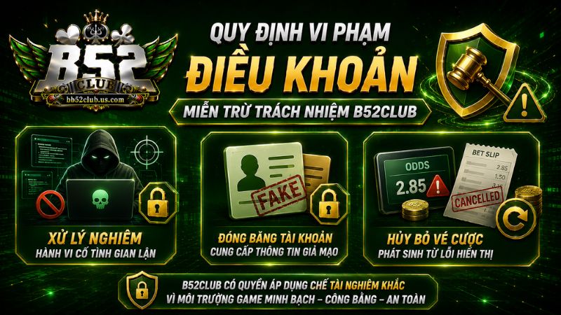 Quy định vi phạm điều khoản miễn trừ trách nhiệm B52Club